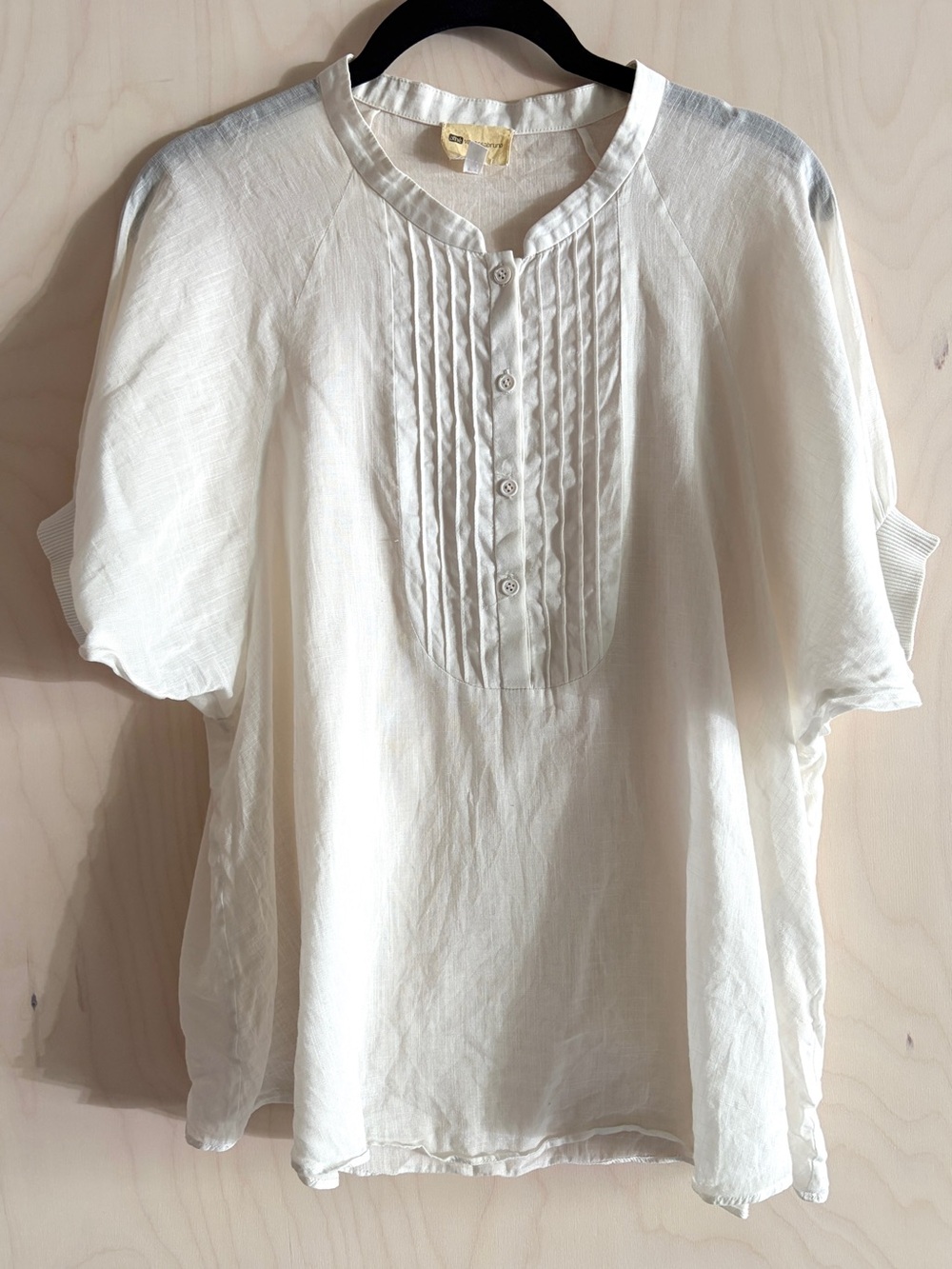 Vanessa Bruno White Pintuck Dolman Sleeve Blouse